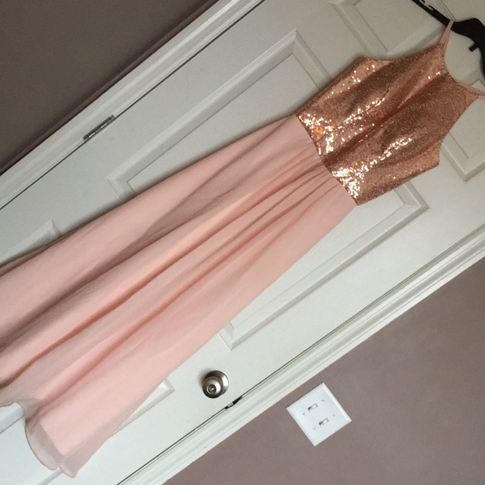Rose gold maxi dress
